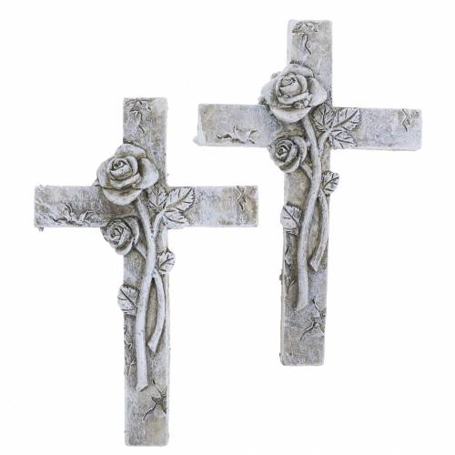 Floristik24 Croce decorazione tomba 7,5 cm x 11 cm 4 pezzi
