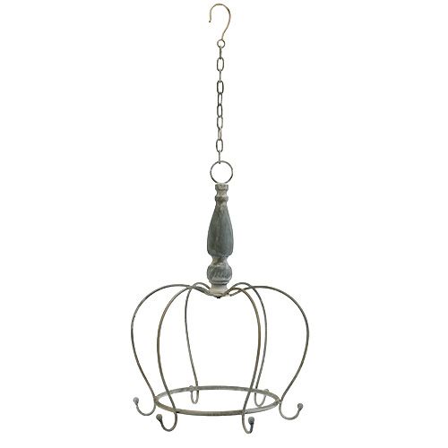 Floristik24 Corona per sospensione grigia Ø30cm H45,5cm