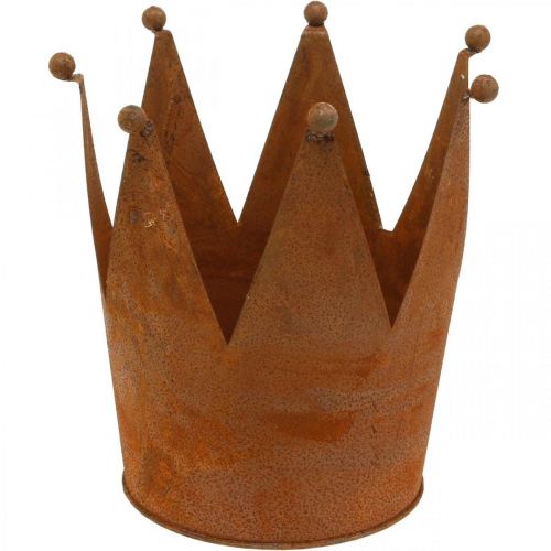 Floristik24 Corona in metallo, decorazione da giardino, patina Ø17,5 cm H17,5 cm