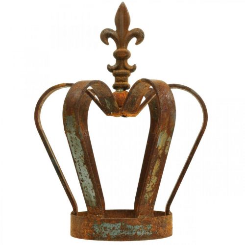 Floristik24 Corona decorativa vintage in metallo patinato Ø20cm H28cm