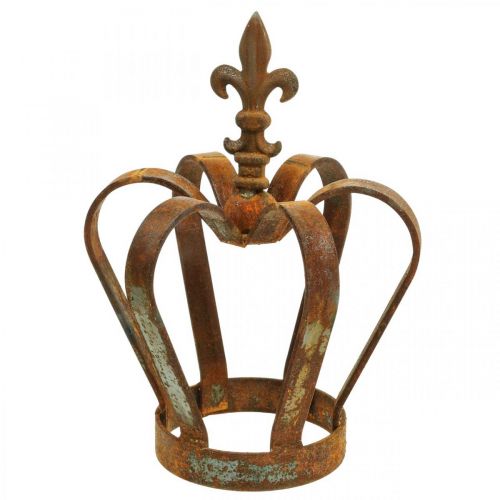 Floristik24 Corona decorativa vintage in metallo patinato Ø20cm H28cm