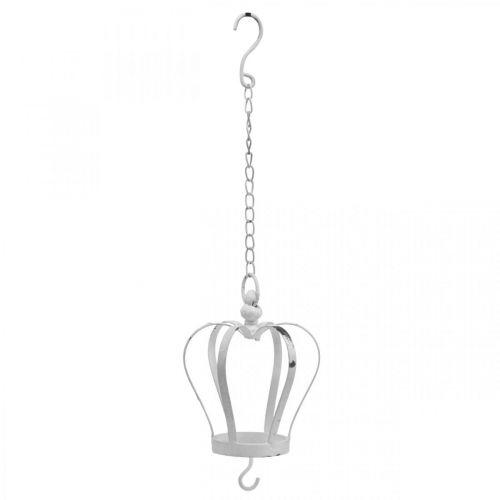 Prodotto Corona decorativa da appendere shabby chic bianca H20cm
