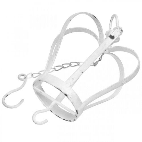 Prodotto Corona decorativa da appendere shabby chic bianca H20cm