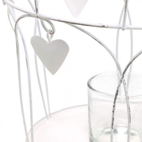 Prodotto Corona con decoro cuore, porta tealight, bianco shabby chic Ø19cm H28,5cm