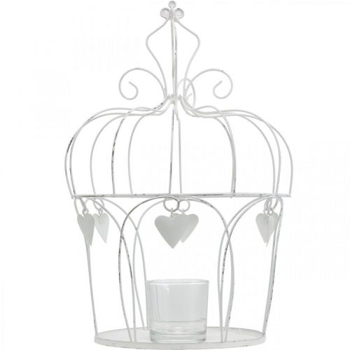 Prodotto Corona con decoro cuore, porta tealight, bianco shabby chic Ø19cm H28,5cm
