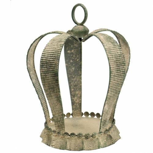 Floristik24 Corona decorativa in metallo antico verde muschio, beige Ø28cm H36,5cm