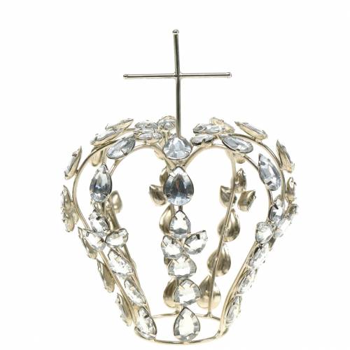 Floristik24 Corona con diamanti e croce in argento Ø11cm H17cm