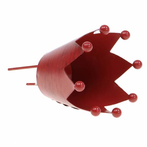 Prodotto Corona portacandela da attaccare rossa Ø7.5cm H11cm