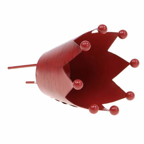 Floristik24 Corona portacandela da attaccare rossa Ø7.5cm H11cm