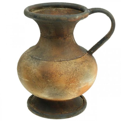 Floristik24 Deco brocca aspetto antico vaso metallo vintage decorazione da giardino H26cm