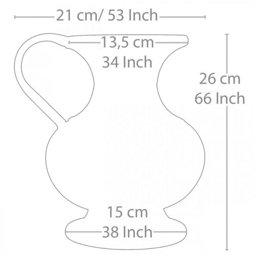 Floristik24 Deco brocca aspetto antico vaso metallo vintage decorazione da giardino H26cm