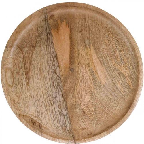 Floristik24 Vassoio in legno, vassoio decorativo, piatto decorativo rotondo Ø30cm H12cm