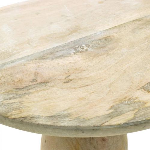 Floristik24 Piatto da torta, vassoio da torta, legno naturale lavato bianco, shabby chic Ø29,5 cm H15,5 cm