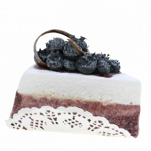 Pezzo di torta al mirtillo artificiale 10cm