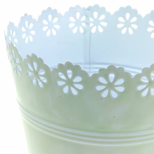 Floristik24 Ornamento floreale fioriera verde chiaro Ø15cm H15cm