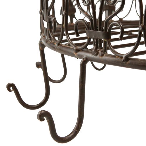Prodotto Cestino appendiabiti da cucina Küchenkrone con ganci marrone effetto ruggine Ø40cm