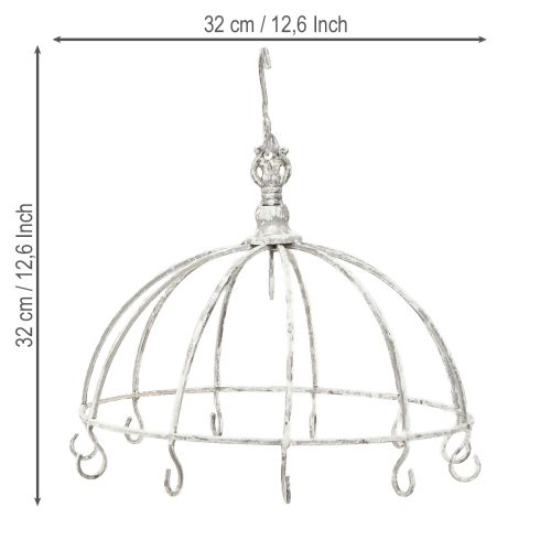 Prodotto Kitchen Crown Appendino da cucina in metallo bianco Shabby Chic Ø31,5cm