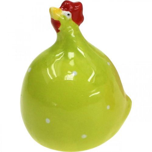 Figura decorativa in ceramica pollo decorativo Pasqua colorato assortito H6cm 6 pezzi
