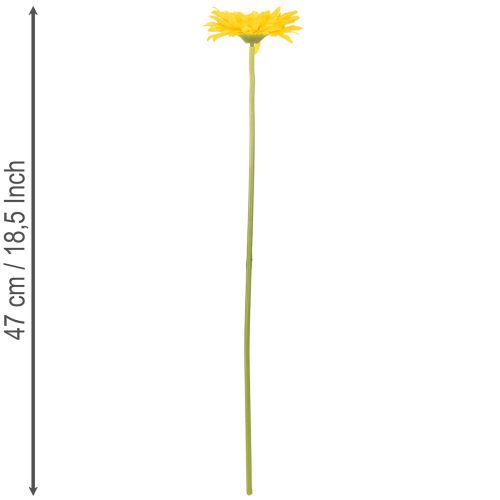 Gerbere artificiali, giallo sole, fiori da giardino, 47 cm, 6 pezzi | Floristik24.it