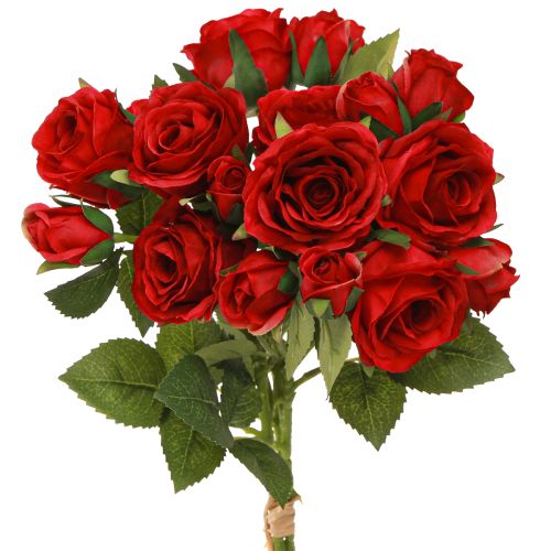 Prodotto Decorazione artificiale Rose Rosso Brillante Ø4cm L45cm 3 pz