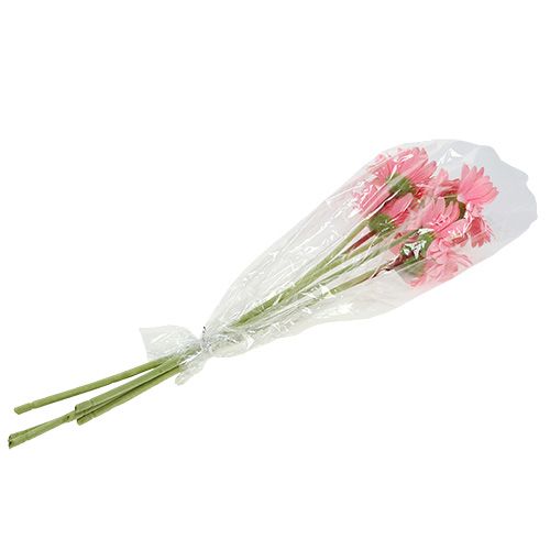 Floristik24 Gerbera artificiale rosa Ø10cm L53cm 6pz