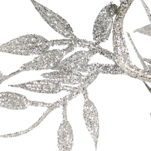 Floristik24 Ghirlanda artificiale Ghirlanda di foglie di felce glitter argento 180 cm 3 pz