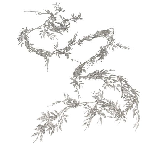 Prodotto Ghirlanda artificiale Ghirlanda di foglie di felce glitter argento 180 cm 3 pz