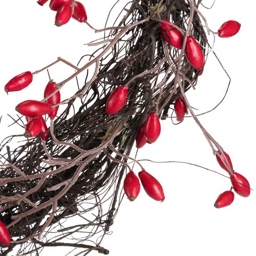 Prodotto Ghirlanda di rosa canina artificiale decorazione autunnale ghirlanda rossa Ø50cm