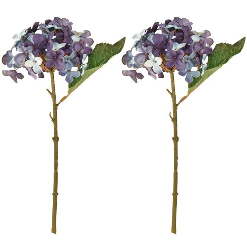 Prodotto Decorazione di ortensia artificiale, fiore artificiale blu viola 34 cm, 2 pezzi