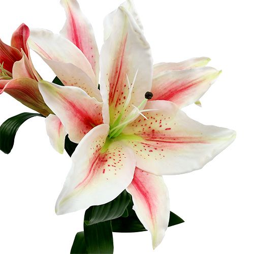 Floristik24 Giglio artificiale rosa con vero tocco 100 cm