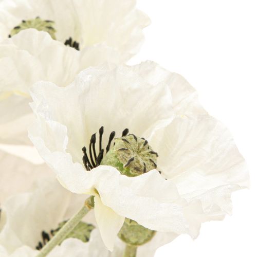 Prodotto Papaveri artificiali in fiori di seta bianchi L78 6 pezzi