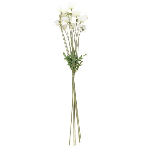Prodotto Papaveri artificiali in fiori di seta bianchi L78 6 pezzi