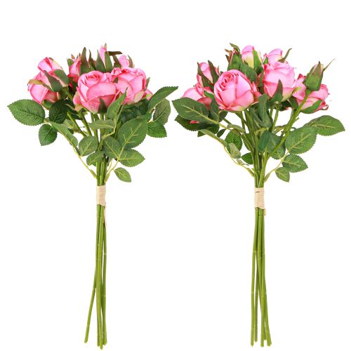 Prodotto Rose artificiali in un mazzo Fiori artificiali rosa 36cm 12pz
