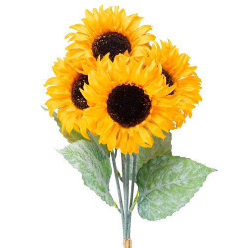 Floristik24 Decorazione di girasole artificiale con foglie gialle 58 cm 4 pezzi