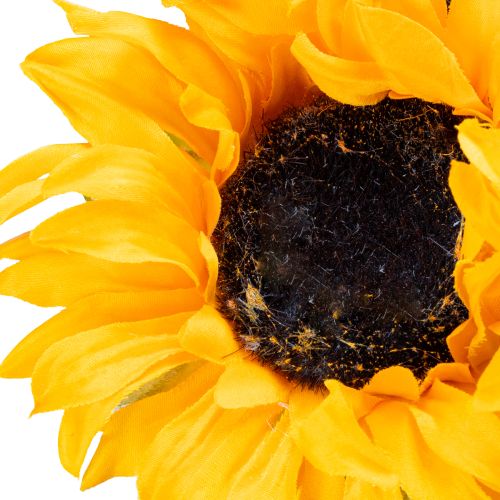Prodotto Decorazione di girasole artificiale con foglie gialle 58 cm 4 pezzi