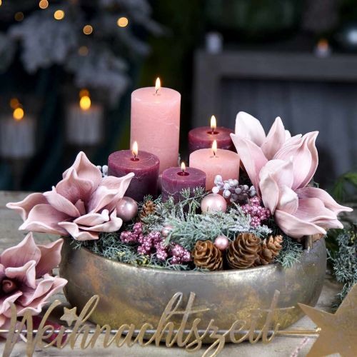 Floristik24 Magnolia artificiale fiore artificiale rosa antico schiuma fiore Ø10cm 6pz