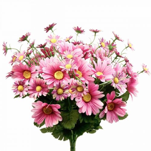 Margherite artificiali bouquet di fiori artificiali rosa 44cm