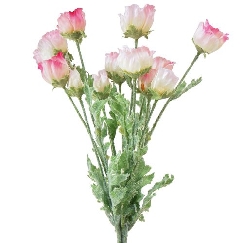 Fiori di seta decorativi papaveri artificiali rosa 42 cm 4 pezzi