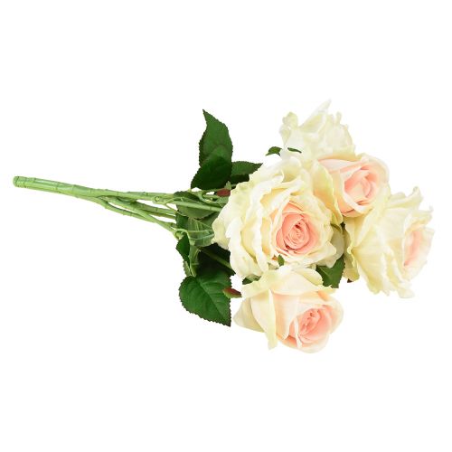 Prodotto Rose artificiali Bouquet di fiori artificiali Rose Crema Rosa Pick 54 cm