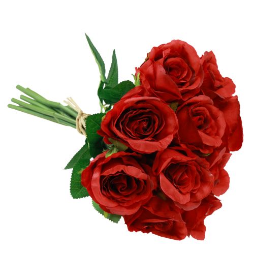 Prodotto Rose artificiali in mazzo rosse 30 cm 10 pz