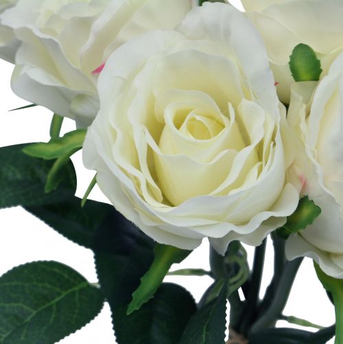 Prodotto Rose artificiali in mazzo bianche 30 cm 8 pz