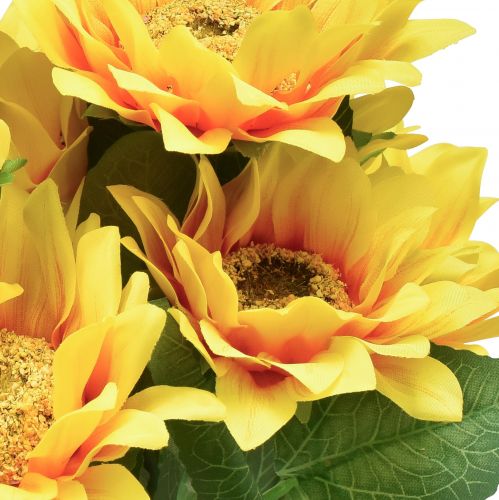 Prodotto Pick bouquet di girasole artificiale giallo arancione 45 cm