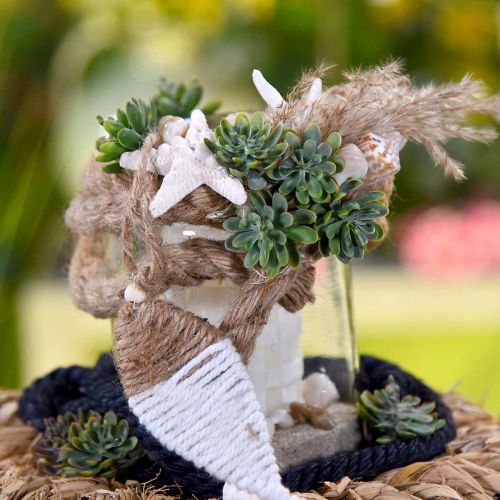 Floristik24 Succulenta artificiale da attaccare verde, rossa 12cm