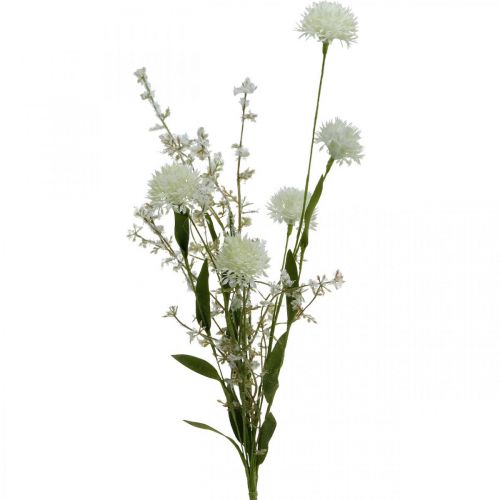 Floristik24 Fiore di prato artificiale Bouquet di fiori di seta bianca Fiori artificiali