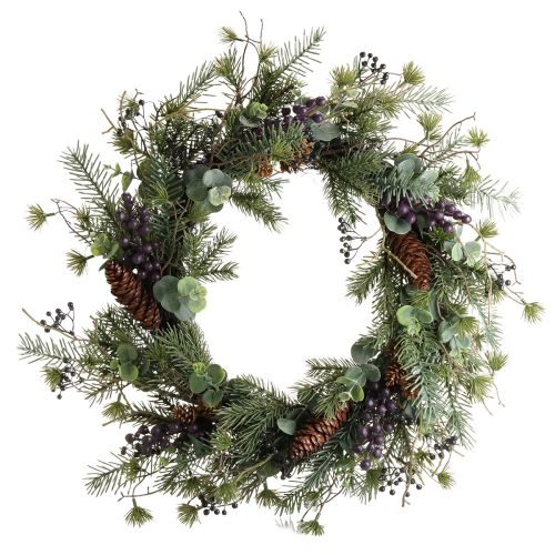 Corona dell&#39;Avvento artificiale ghirlanda decorativa bacche viola Ø45cm