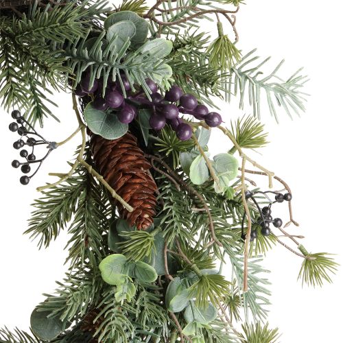 Prodotto Corona dell&#39;Avvento artificiale ghirlanda decorativa bacche viola Ø45cm