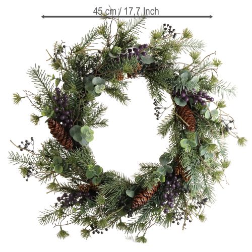 Prodotto Corona dell&#39;Avvento artificiale ghirlanda decorativa bacche viola Ø45cm