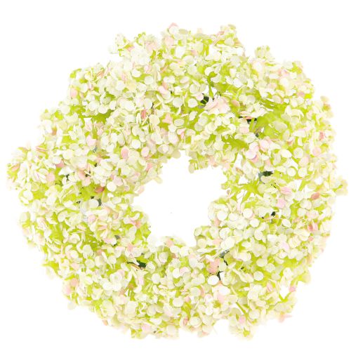 Floristik24 Mini decorazione da tavolo ghirlanda di fiori artificiali bianco rosa Ø12 cm 6 pz