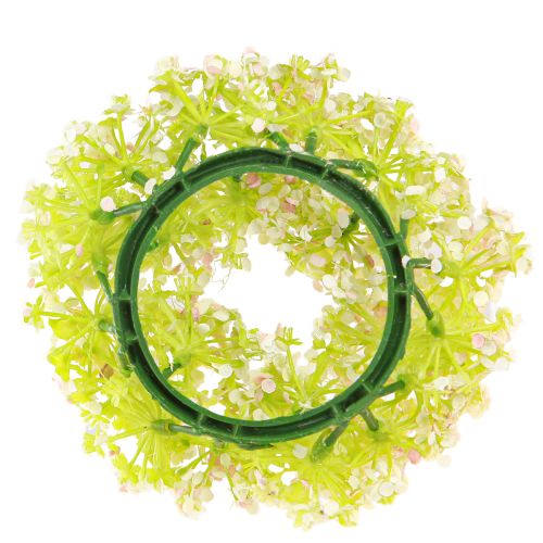Floristik24 Mini decorazione da tavolo ghirlanda di fiori artificiali bianco rosa Ø12 cm 6 pz