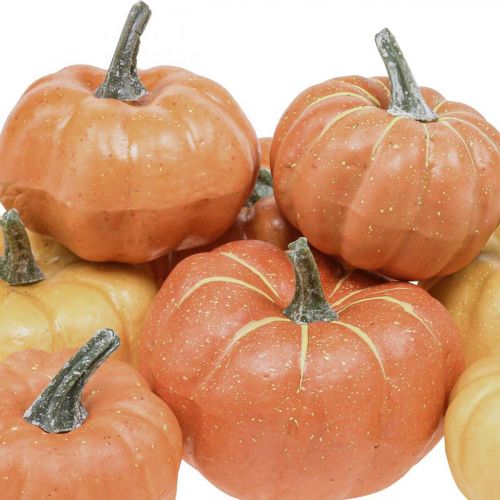 Floristik24 Zucca artificiale arancione Ø6-8cm 8 pezzi